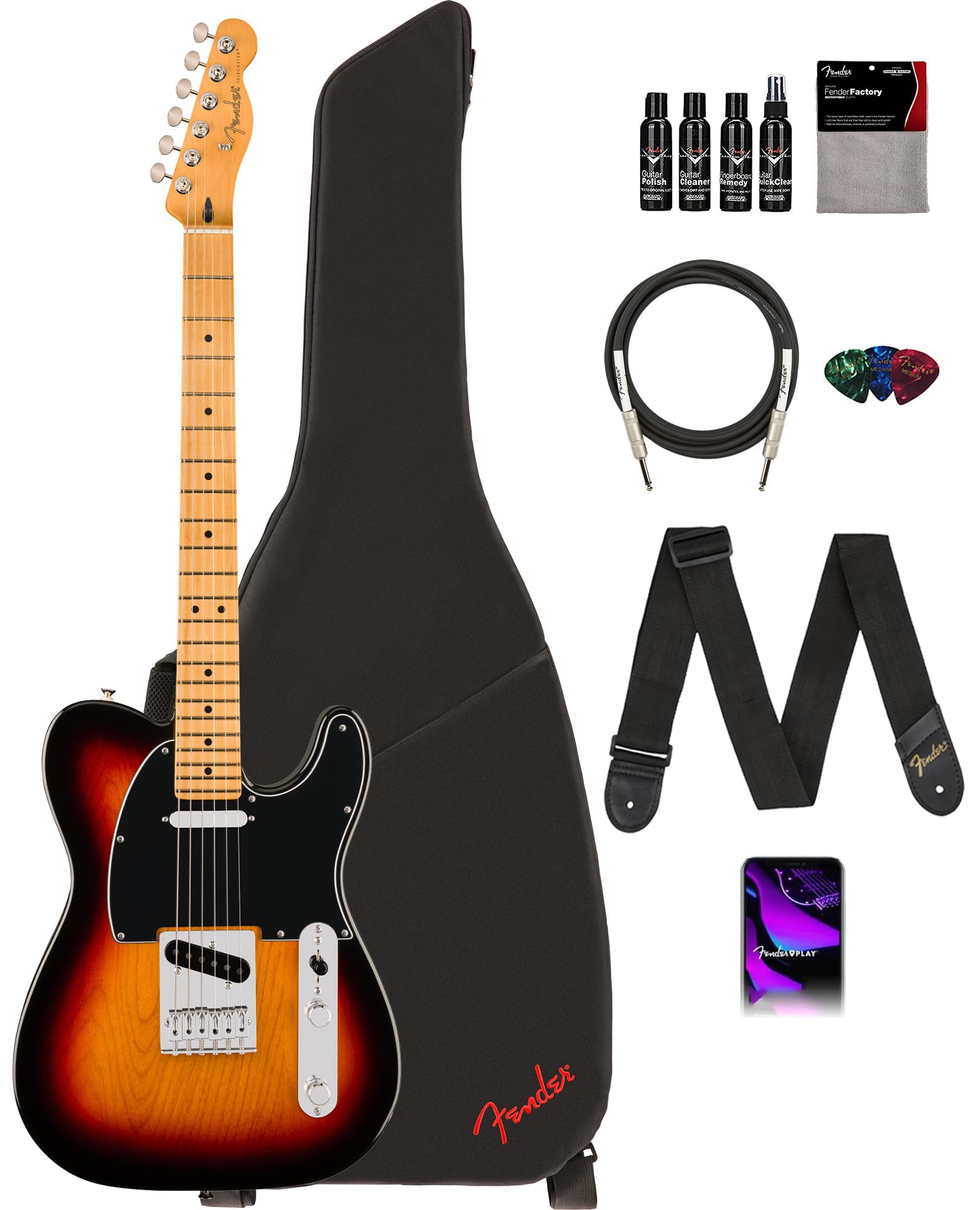 ギター Fender Player Telecaster Amazon.com: Fender Player II Telecaster - 3-Color Sunburst Bundle